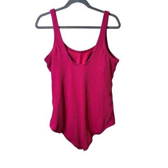 Time and Tru swimsuit pink fushia ribbed plus size 3X (24-26) - Picture 2 of 3